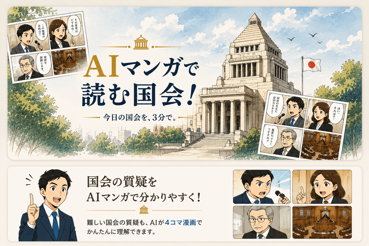 AIマンガで読む国会！